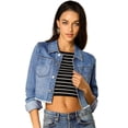 thumbnail image 1 of Chaqueta Vaquera Allegra K Azul Claro XL, 1 of 6
