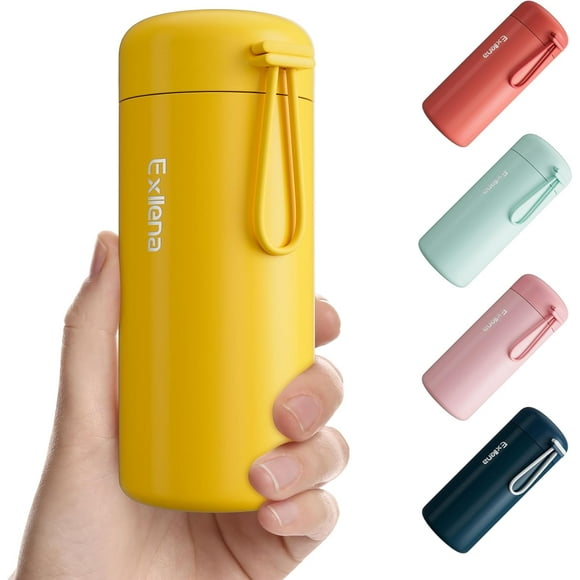 shiyou-Small Water Bottle 10oz, Small Insulated Water Bottle for Hot&Cold Drinks, Small Thermos with Carry Handle - 100% Leakproof Perfect for School, Travel...(Yellow)