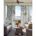 thumbnail image 4 of Spring Lavender Blackout Curtains 45 Inches Long, Garden Botanical Leaves Butterflies Thermal Insulated Black Out Curtains, Darkening Window Curtain Drapes for Bedroom Living Room 52"x45" 2 Panels, 4 of 9