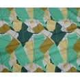 thumbnail image 4 of oneOone Polyester Lycra Sea Green Fabric Triangle & Brush Stroke Abstract Craft Projects Decor Fabric Printed By The Yard 56 Inch Wide, 4 of 4