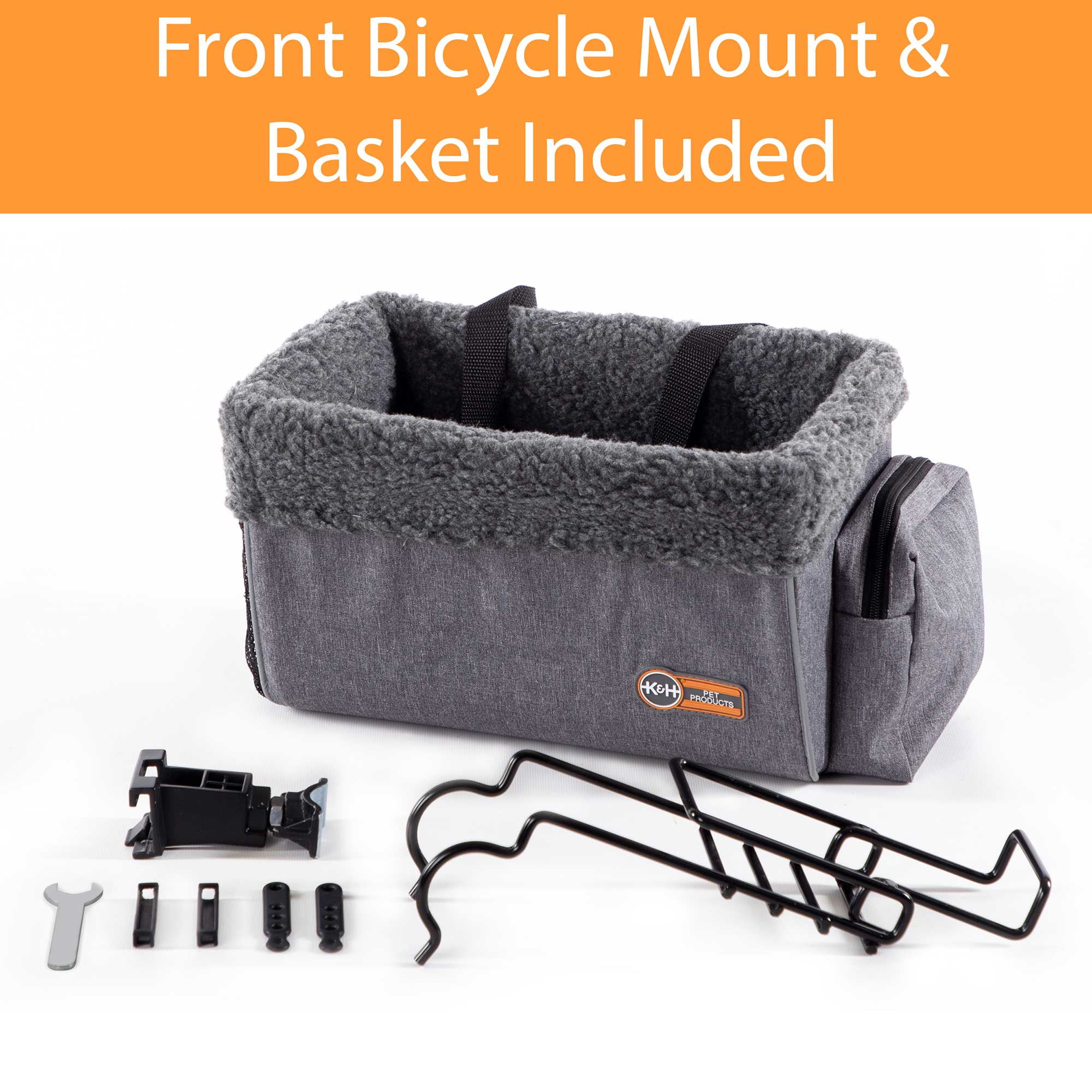 K&H PET PRODUCTS 100542370 Gray K&H PET PRODUCTS TRAVEL BIKE BASKET FOR