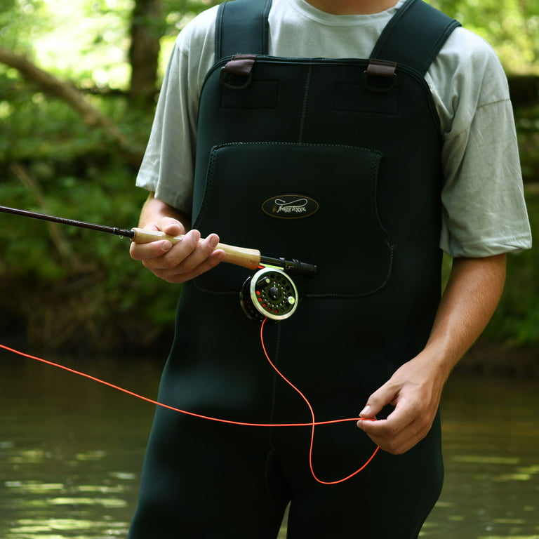 Quick-Drain Waterproof and Breathable Chest Wader with 4mm Stocking Foot  for Fishing and Hunting