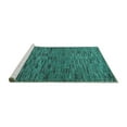 thumbnail image 2 of Ahgly Company Machine Washable Indoor Rectangle Abstract Turquoise Blue Modern Area Rugs, 2' x 5', 2 of 4