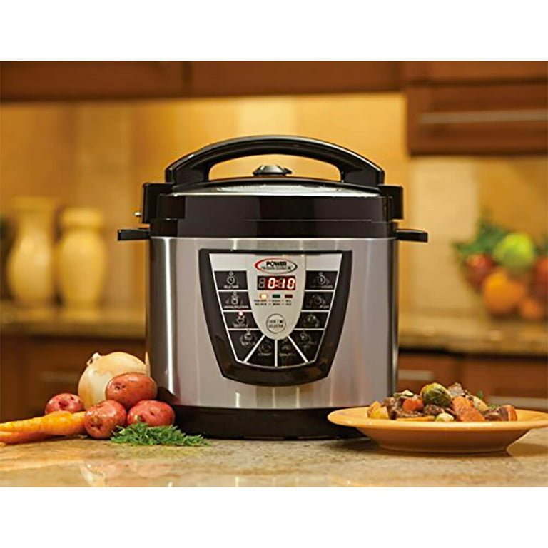 Power Pressure Cooker XL 8-qt Pressure Cooker with Recipes & Accessories 