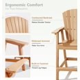 thumbnail image 6 of PASAMIC Tall Adirondack Chair Set of 2, All-Weather HDPE Outdoor Chairs with Removable Double Trays, Bar Height Adirondack Chairs for Balcony, Deck, Patio, Backyard, Wood, 6 of 7