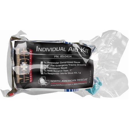 请填写 Individual Aid Kit NAR Compact First Aid with Compressed Gauze, Petrolatum Gauze, ETD, Gloves, Surgical Tape (85-0404)