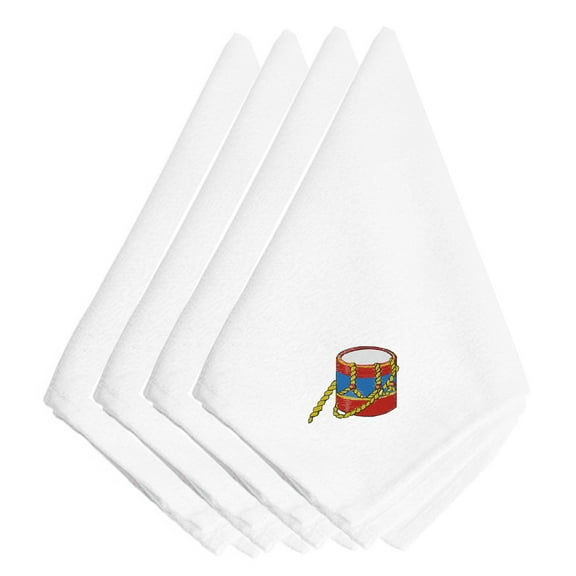 Christmas Drum Embroidered Napkins Set of 4