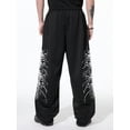 thumbnail image 5 of Black Y2K Baggy Gothic Sweatpants Y2K Men Emo Sweatpants 2000's Clothes Mens Baggy Track Pants, Wide Leg Joggers for Gym Workout Hip Hop Streetwear Casual Athletic Wear, 5 of 6