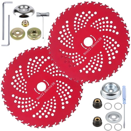 Brush Cutter Blades 36-Tooth Carbide Tipped 2-Pack 9-Inch