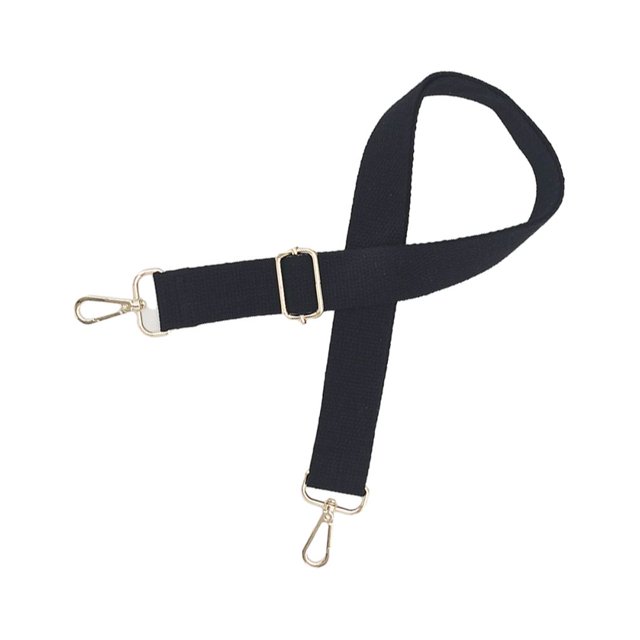 Bolso de hombro Sonducket de algodón con correa ajustable para niñas Negro