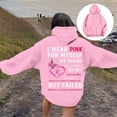 thumbnail image 2 of Cancer Awareness Ladies Long Sleeve Letter Print Hooded Pullover Sweatshirt for Everyday Comfort Support, 2 of 8