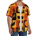thumbnail image 4 of Fotbe Halloween Banner Symbols print Short Sleeve Button Down Shirts for Men Casual Summer Beach Wrinkle Free Shirt-Medium, 4 of 7