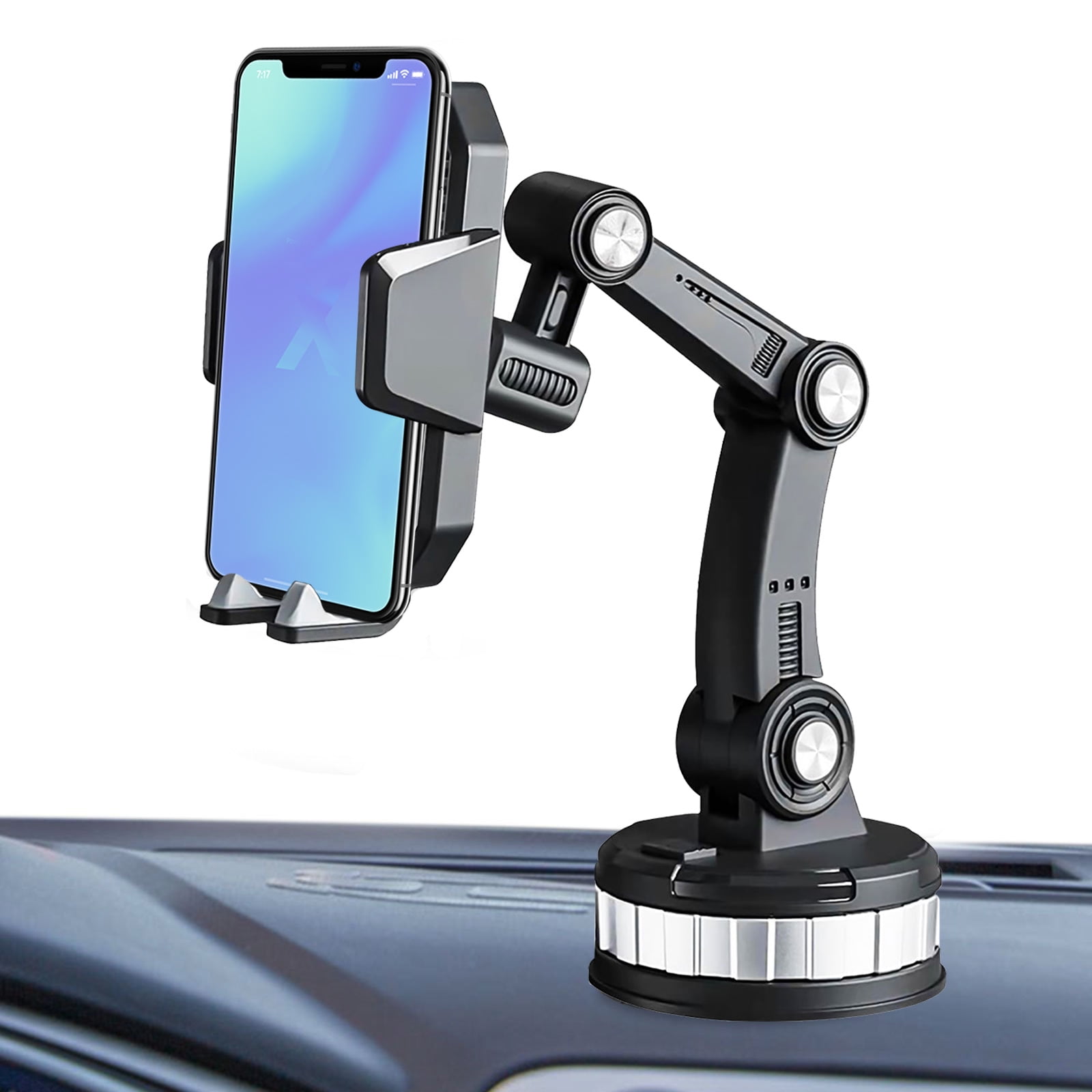 EEEkit Car Phone Mount, Universal Dashboard Windshield Cell Phone Holder for Car with Strong Sticky Suction, One Button Release Car Cradle, Compatible 3.5'-6.5' Phone