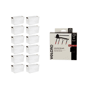 Sterilite 70 Qt Storage Box (12 Pack) Bundled with VELCRO? Brand 10 Ft Adhesive