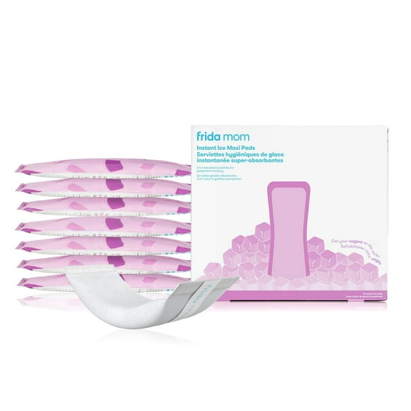 Frida Mom - 2-en-1 Absorbant Post-partum Perineal Ice Maxi Pads - Packs de thérapie par le froid instantané et coussin de maternité absorbant en un seul Padsicle prêt à l'emploi pour après la naissanc