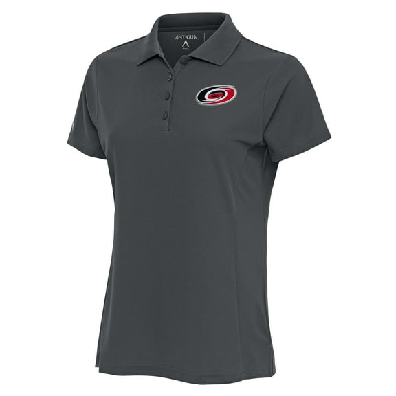 Women's Antigua Charcoal Carolina Hurricanes Team Logo Legacy Pique Polo