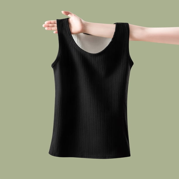 Ropa interior térmica para mujer, color sólido, cuello redondo, rayas, con base de terciopelo grueso, cubrecopas, pijama de poliéster para mujer