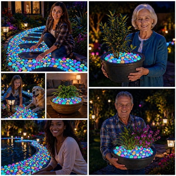 EQWLJWE Glow In The Dark Garden Stones, Luminous Rainbow Rocks, Night Guide Pebbles ,600Pcs In The Dark Pebbles Multicolor Luminous Garden Stones Glowing Rocks for Outdoor Yard and Fish Tank