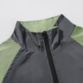 thumbnail image 6 of Fengqque Men's Color Blocked Zipper Fashion Baseball Jacket Simple Style Stand Collar Casual Streetwear Green S(S), 6 of 9