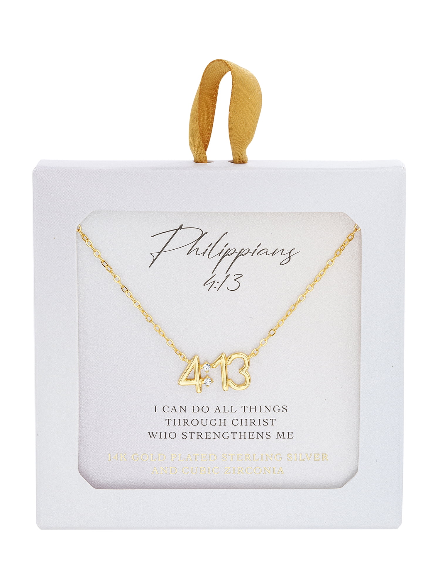 Brilliance Fine Jewelry Sterling Silver 14K Gold Plated CZ Bible Verse John 3 16 Woman 16 2 Necklace Walmart
