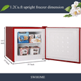 thumbnail image 3 of Mini Upright Freezer Compact Refrigerators - 1.2 Cu.ft Small stand up Freezer with Reversible Door for Home Office (Red), 3 of 6