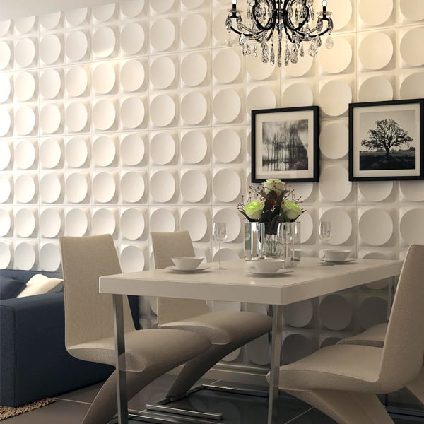 A Modern 3d White Wall Panels Moon Surface Design 12 Tiles 32 Sf Walmart Com Walmart Com