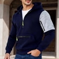thumbnail image 2 of Uikmnh Men's Sweatshirts, Cozy ’s Hoodie Sweatshirt Casual Half Zip Hooded Sweatshirt for Autumn and Winter Slouchy Fit Soft Interior Streetwear Style, Hoodies for Men,L, 2 of 4