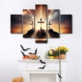 thumbnail image 3 of TISHIRON 5PCS Framed Christian Theme Canvas Wall Art Set,50"x24" Jesus Three Cross Wall Canvas Art Decor, 3 of 7