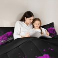 thumbnail image 5 of Manfei Romantic Rose Bedding Comforter Set for Lover, Couple Valentines Day Twin Comforter Sets, Black Purple Reversible Bedding Set, Microfiber Bedroom Decor, 2 Pieces, 5 of 8