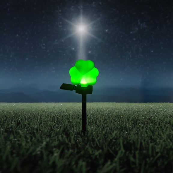 Masteelf St. Patrick's Day Solar Shamrock Lights for Outdoor Yard Decor, with Easy Setup