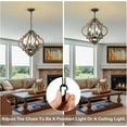 thumbnail image 5 of Farmhouse Chandeliers for Dining Room, 6-Light Rustic Dining Room Light Fixture Over Table, Wood Black Hanging Pendant Lights Kitchen Island, Boho Chandelier for Bedrooms Entryway Living Room, 5 of 8