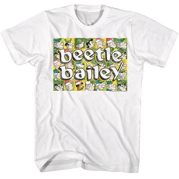 Beetle Bailey Squares White Adult T-Shirt 4Xl