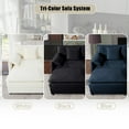 thumbnail image 6 of Deep Seat Sectional Cloud Sofa with 2 Ottomans & Soft Pillows, Loveseat Modular Couch for Living Room, Apartment,DIY Combination (Beige), 6 of 11