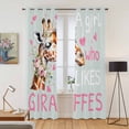 thumbnail image 2 of Giraffes Flowers Kitchen Curtains Window Panels, A Girl Who Likes Giraffes Elegant Animals Grey Insulated Window Treatment Curtain, Grommet Curtains for Bedroom/Living Room, 2 Piece 42"Wx84"L, 2 of 8
