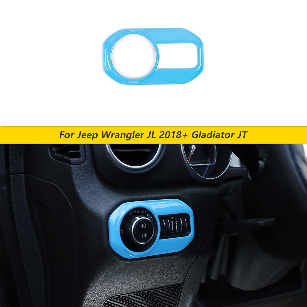 2018-2021 for Wrangler JL JLU Unlimited Gladiator JT 2018-2020 Car Interior Accessories Headlight Switch Button Knob Trim Car Accessories Carbon Fiber Look 
