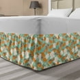 thumbnail image 1 of Floral Bed Skirt, Waterlillies Lotus Botanical Arrangement in Muted Tones, Elastic Bedskirt Dust Ruffle Wrap Around for Bedding Decor, 4 Sizes, Seafoam Multicolor, by Ambesonne, 1 of 2