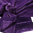 thumbnail image 3 of Women's Wool Bathrobe - Winter Warm Morning Gown, Deep Purple, XL, 3 of 4