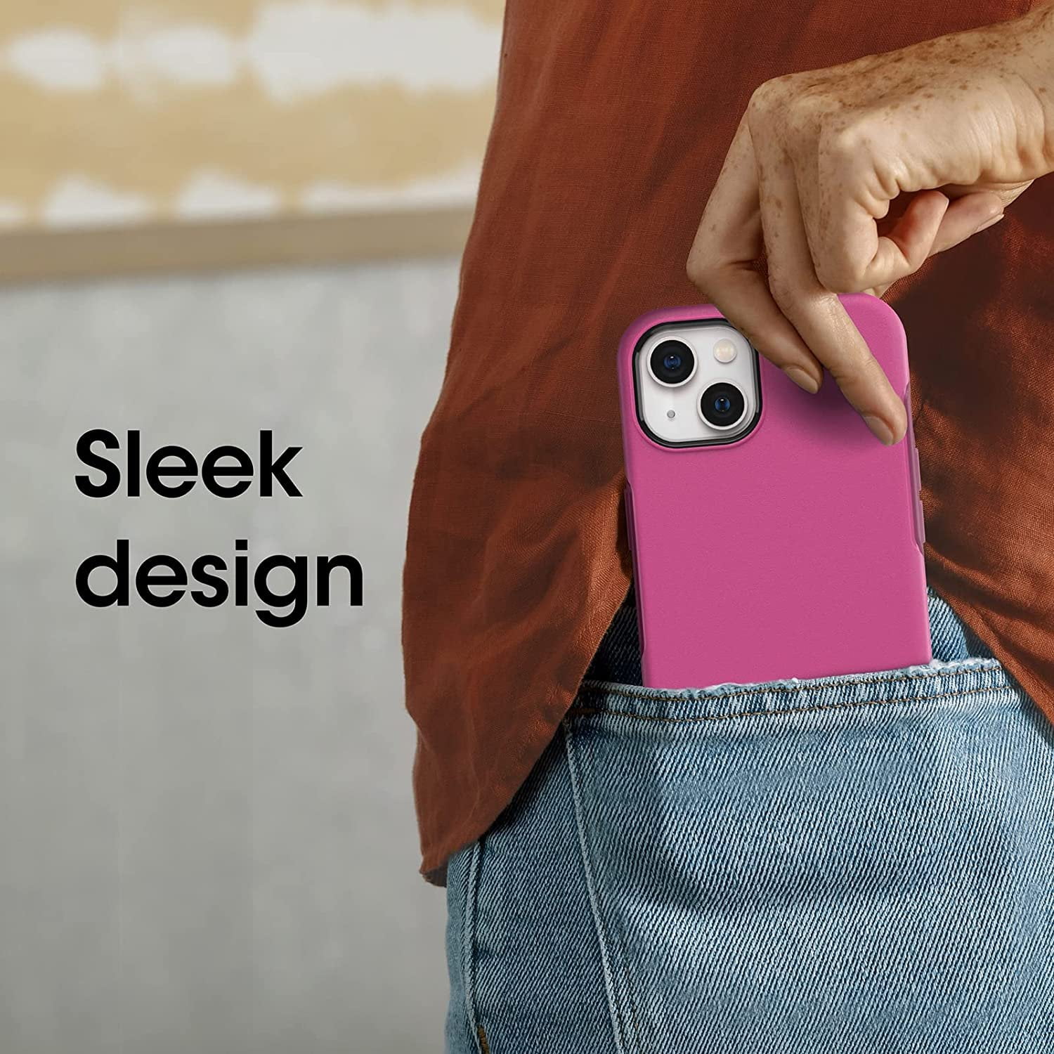 OtterBox Symmetry Series Antimicrobial Slim Case for iPhone 13, Pink