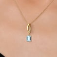 thumbnail image 3 of Gem Stone King 14K Yellow Gold Sky Blue Aquamarine and Lab Grown Diamond Pendant Necklace for Women | 0.83 Cttw | Gemstone March Birthstone | Octagon 7X5MM | With 18 inch Chain, 3 of 6