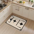 thumbnail image 2 of ODIKA 3'x5' Washable Throw Rug Stain Resistant, Low Profile, Non-Slip Beige Black Geometric Symmetry Accent Design Elegant Contrast with Bold for Entryway, Kitchen, Mudroom, 2 of 7