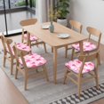 thumbnail image 6 of Pink Christmas Tree Seat Covers for Dining Room Chairs Set Of 6,Stretch Printed Washable Chair Seat Cover with Elastic Ties and Button,Removable Waterproof Couch Cushion Covers, 6 of 6