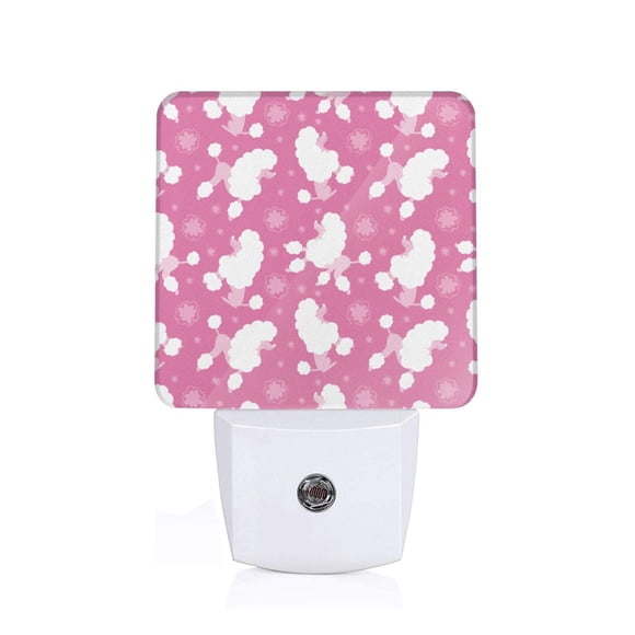 Balery Cute Poodle Dog Luz Nocturna LED con Sensor Automático, Enchufe con Sensor Crepuscular, Luz Suave de 0.5W para Dormitorio, Pasillo, Baño-UK