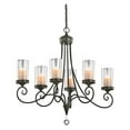 thumbnail image 3 of Kichler Lara Oval Chandelier 6Lt, Shdw Brz, Clr Cyl w/Beige Candle - 42862SWZ, 3 of 3