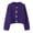Blue, variant on TGSLY Fall Button Down Sweater for Women Warm Soft Crew Neck Long Sleeve Chunky Knit Cropped Cardigan Loose Casual Solid Color Coat with Pockets L