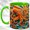 Green, variant on Octopus Coffee Mug, Sunny Sea Life Mug, Ceramic 11 oz