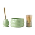 thumbnail image 1 of Kit de 4 piezas para preparar té matcha, incluye recipiente y soporte para batidor verde brillante, 1 of 9