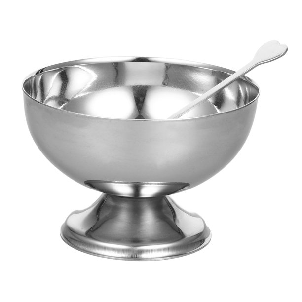 BRIGHTFUFU 1 UNID Ensalada de acero inoxidable Copa Helado Cuenco Postre Fruta Snack Cup Cup