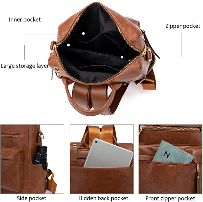 Backpack Purse for Women PU Leather 