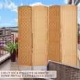 thumbnail image 3 of Room Divider 4-Panel Room Partition, Foldable Freestanding Room Dividers, 6 ft Office Partition Walls Wood Divider Folding Portable Privacy Screen,Light Beige, 3 of 8