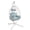 White - Floral, variant on FKS LIFE Hanging Egg Chair with Stand, All-Weather Wicker Swing Chair with Cushions, 350lbs Capacity Indoor Outdoor Hammock Chair for Bedroom Balcony Garden